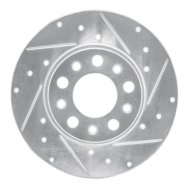 Alfa Romeo Tonale Brake Rotor (1) - Rear Right - R1 Concepts - Drilled & Slotted - Silver - `15-`25